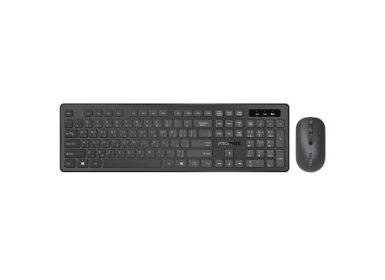 Promate  ProCombo-13 Wireless Keyboard and Mouse Combo with Adjustable 1600 DPI, Slim Profile Quiet Keys with Arabic Characters